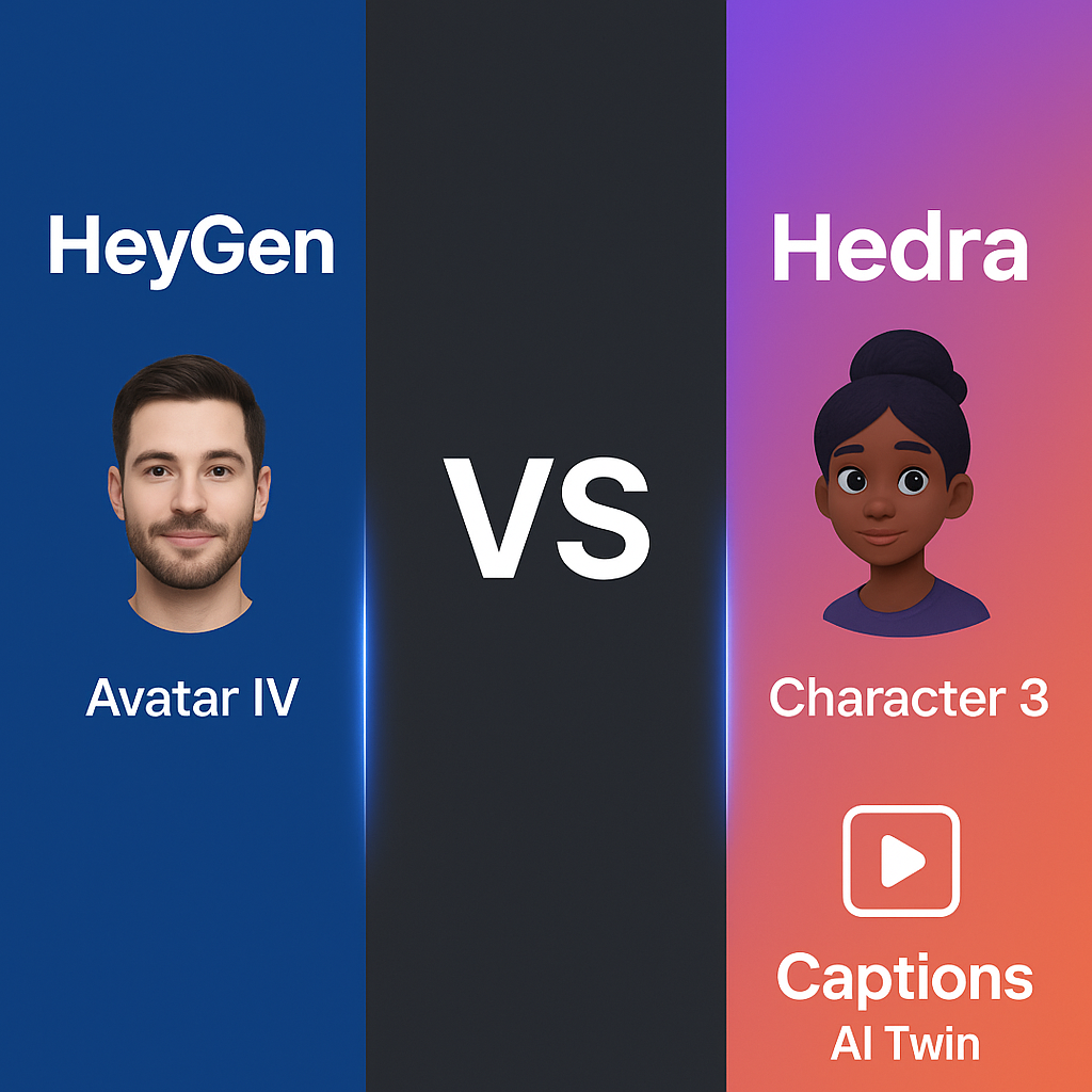 HeyGen Avatar IV vs Hedra Character 3 vs Captions for AI Talking Avatars